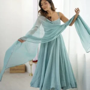 Anarkali dress sleeveless Suit Set - Minimalist Summer Festive Wear